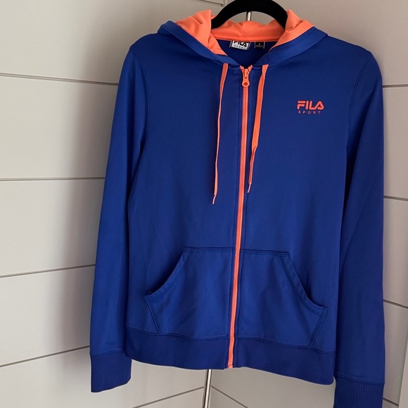 Fila Blue and Orange Zip-Up Hoodie - Picture 2 of 4